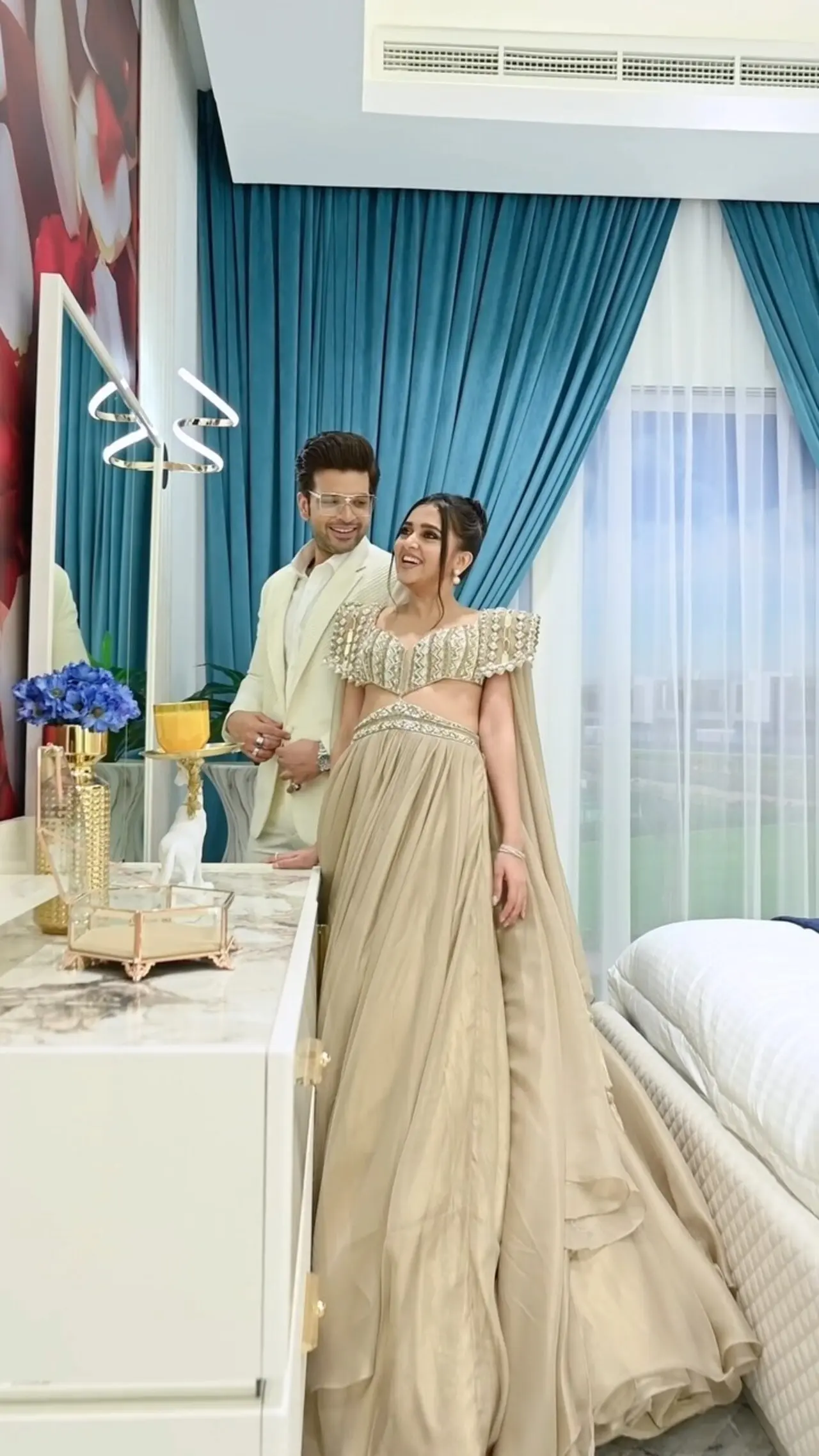 Television’s most famous couple, Karan Kundra and Tejasswi Prakash, purchased a fully furnished 1BHK apartment in Danube Properties in November 2022. The flat is valued at Rs 2 crore.